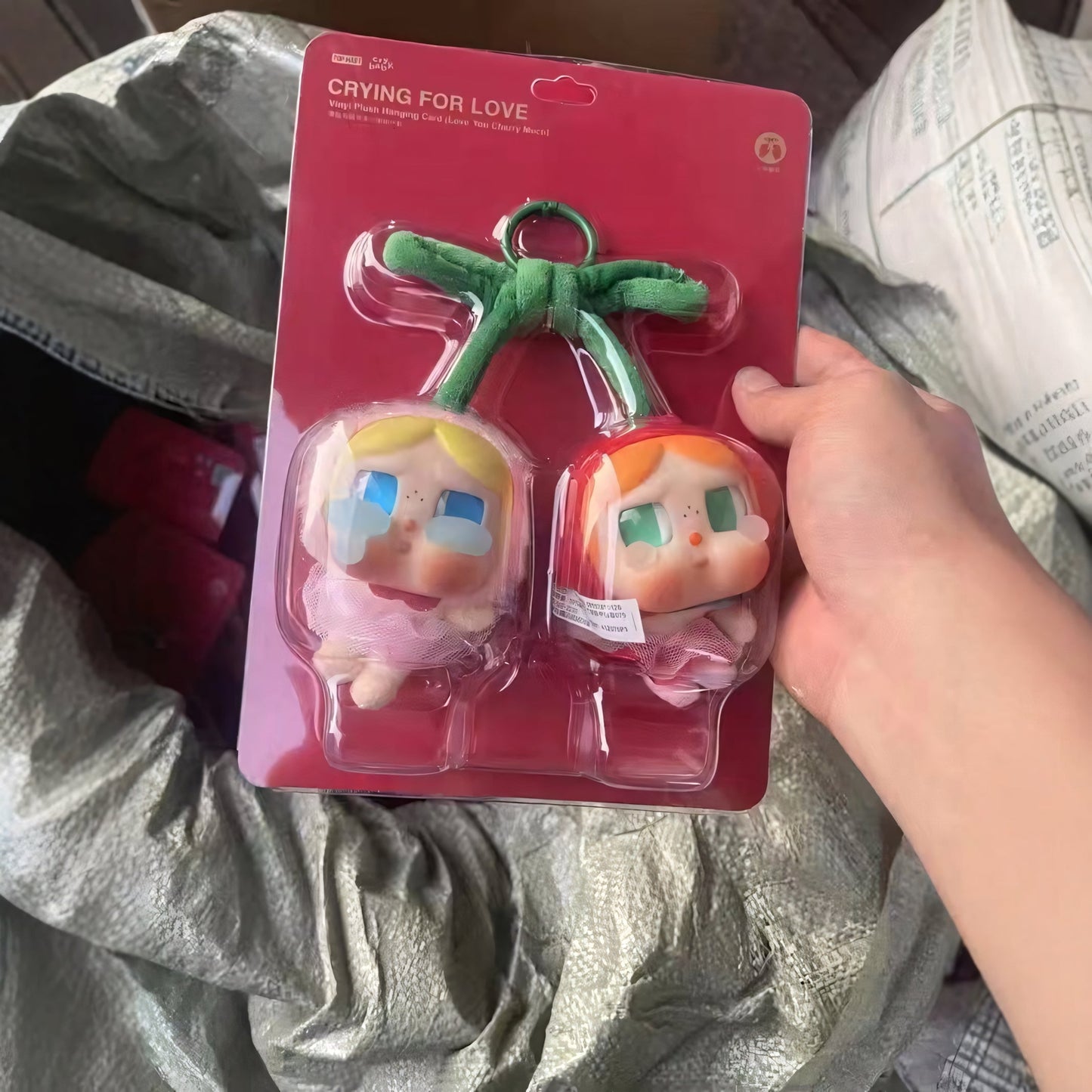 CRYBABY Crying For Love Series-Vinyl Plush Hanging Card (Love You Cherry Much)